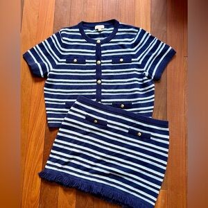 100% cashmere skirt/sweater set from J.Crew.